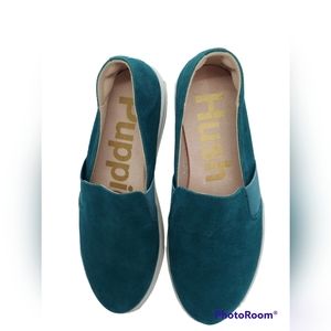 Hush Puppies Suede-like Deep Teal Lizard Slip-On Loafer Women's Size 7M